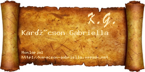 Karácson Gabriella névjegykártya