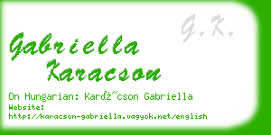 gabriella karacson business card